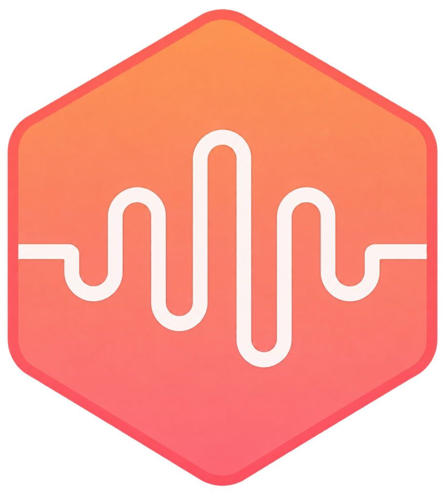 Centered ivory waveform badge
